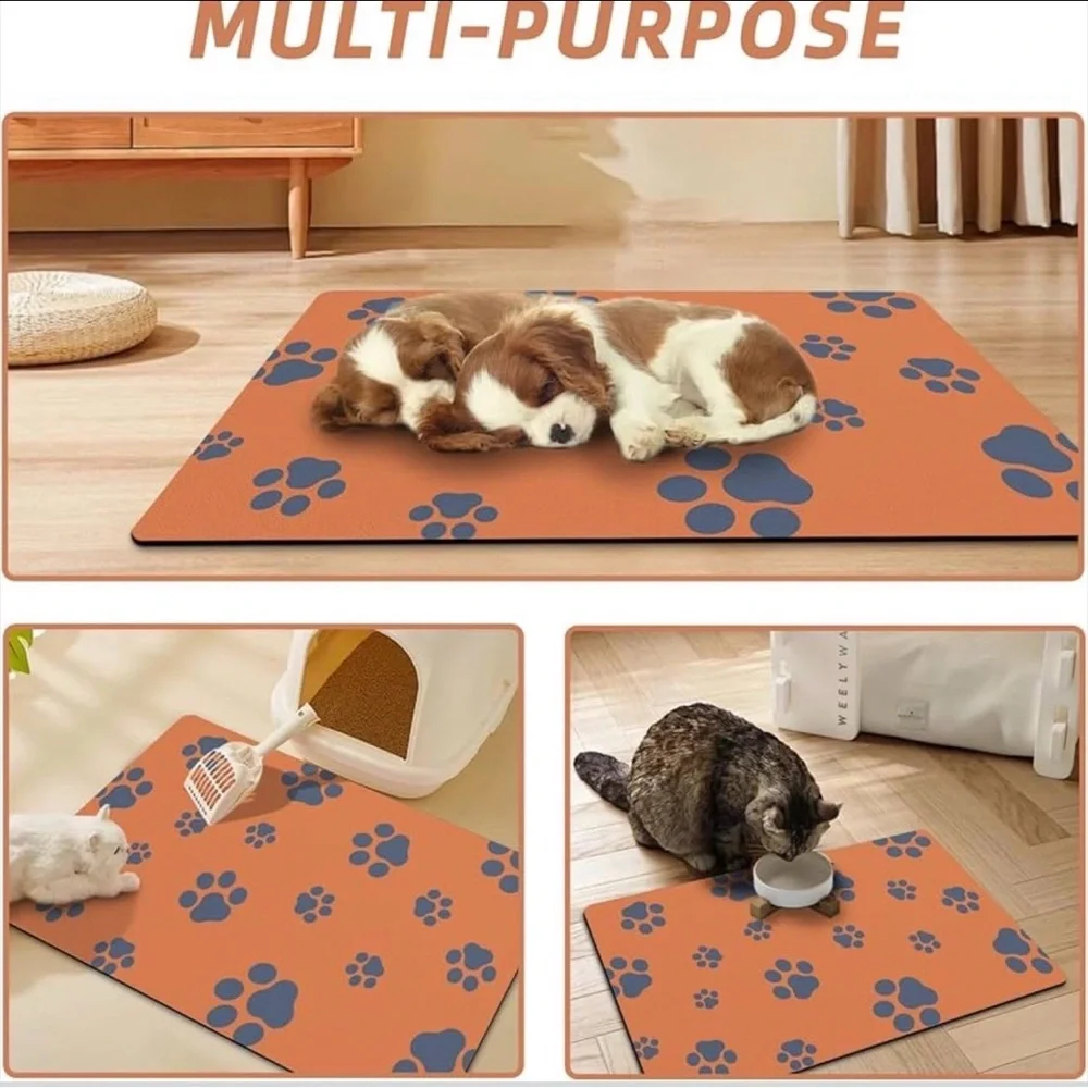 18”*30” Absorbent Pet Mat for Food and Water - Non Slip Easy Clean